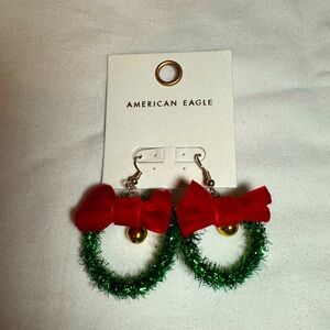 Christmas Wreath Bow Ornament Earrings